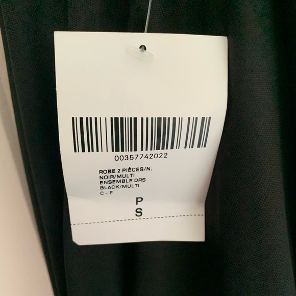 Black long-sleeved mesh and tank mini dress with embroidered red roses NWT - Picture 10 of 10